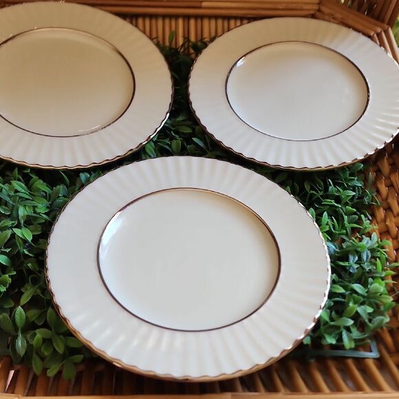 Lenox Temple Collection 'Citation' Platinum Band Set Of 3 Bread Plates - Picture 1 of 6